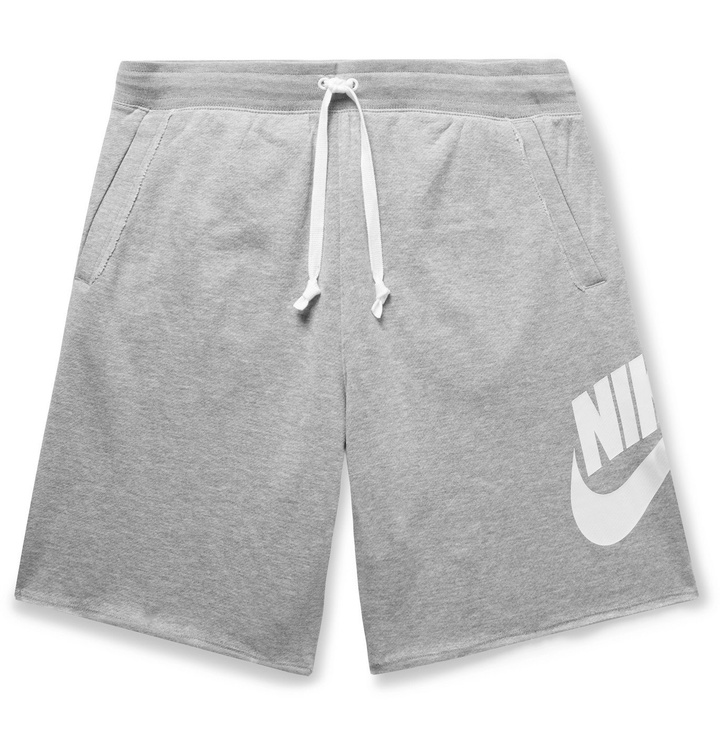 Photo: Nike - Sportswear Alumni Loopback Cotton-Blend Jersey Drawstring Shorts - Gray