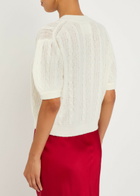 Lisa Yang Kenzie Cable-knit Cashmere and Silk-blend top Cream