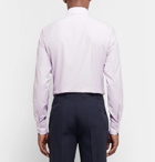 Ermenegildo Zegna - Grape Slim-Fit Cutaway-Collar Checked Trofeo Cotton-Poplin Shirt - Grape