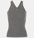 Courrèges Cotton ribbed-knit tank top
