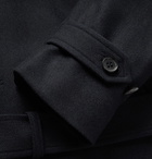 Beams F - Double-Breasted Wool and Cashmere-Blend Trench Coat - Blue