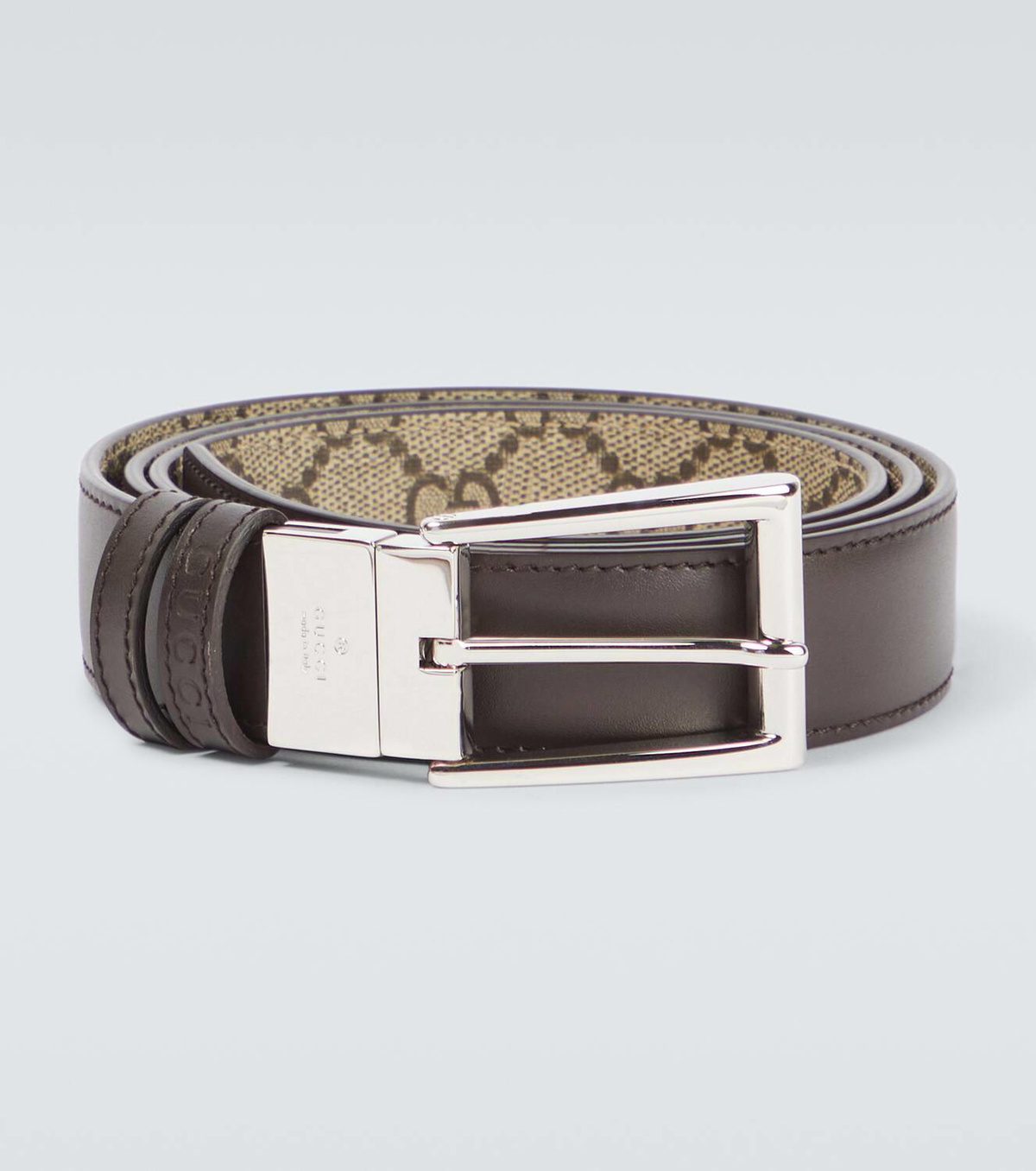 4cm Monogrammed Coated-Canvas Belt