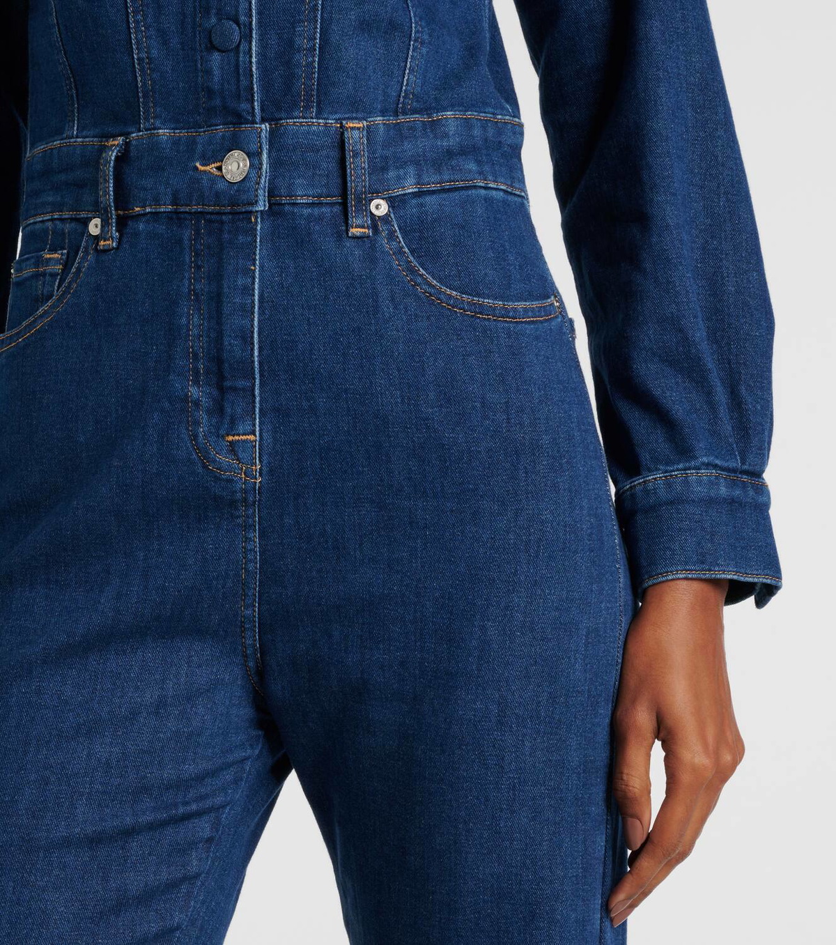 7 For All Mankind Flared denim jumpsuit