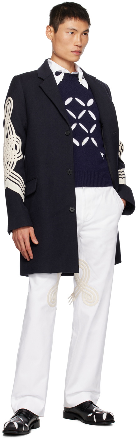 Stefan Cooke White Braided Trousers