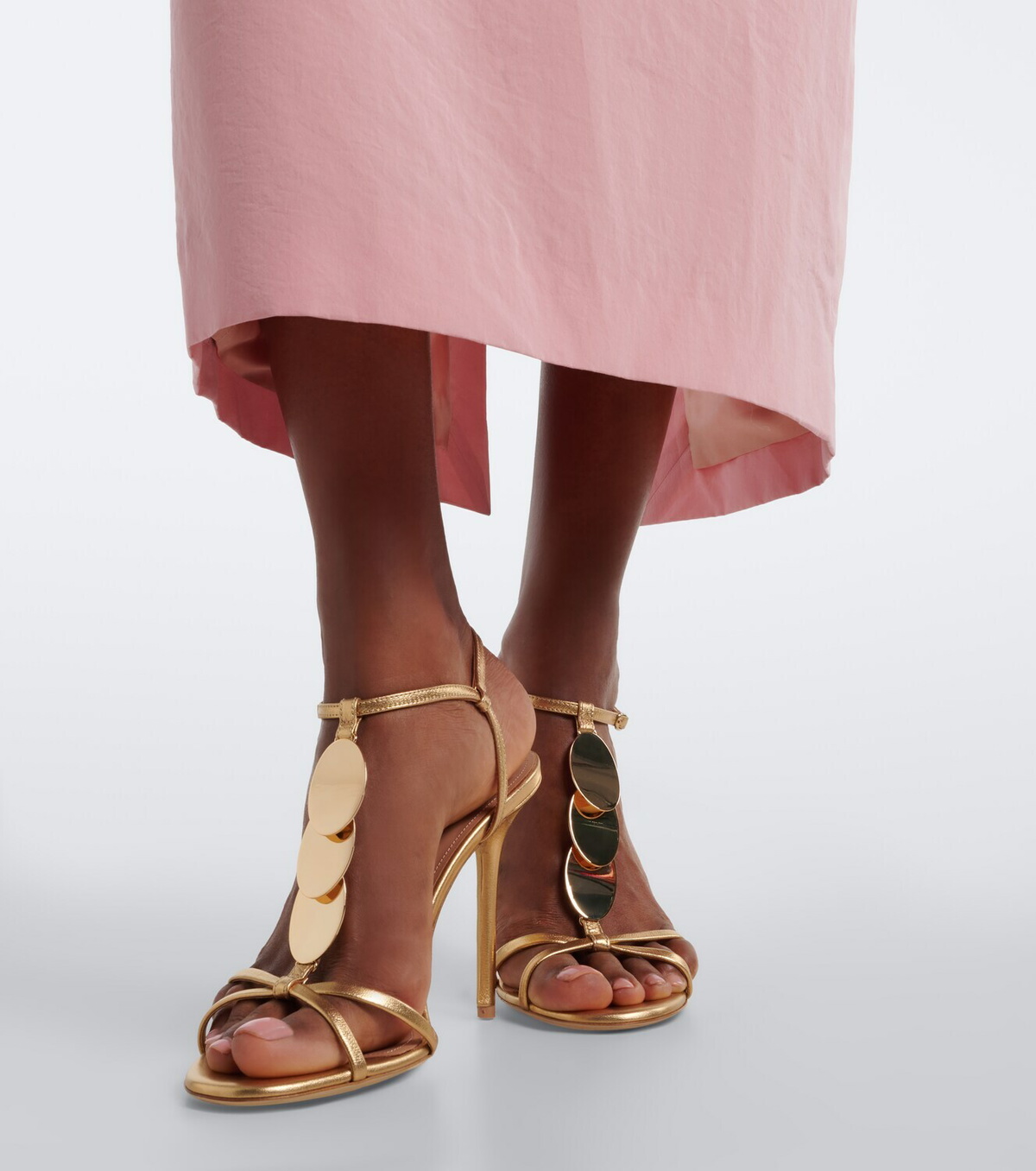 Malone Souliers Kali embellished metallic leather sandals