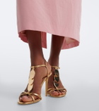 Malone Souliers Kali embellished metallic leather sandals