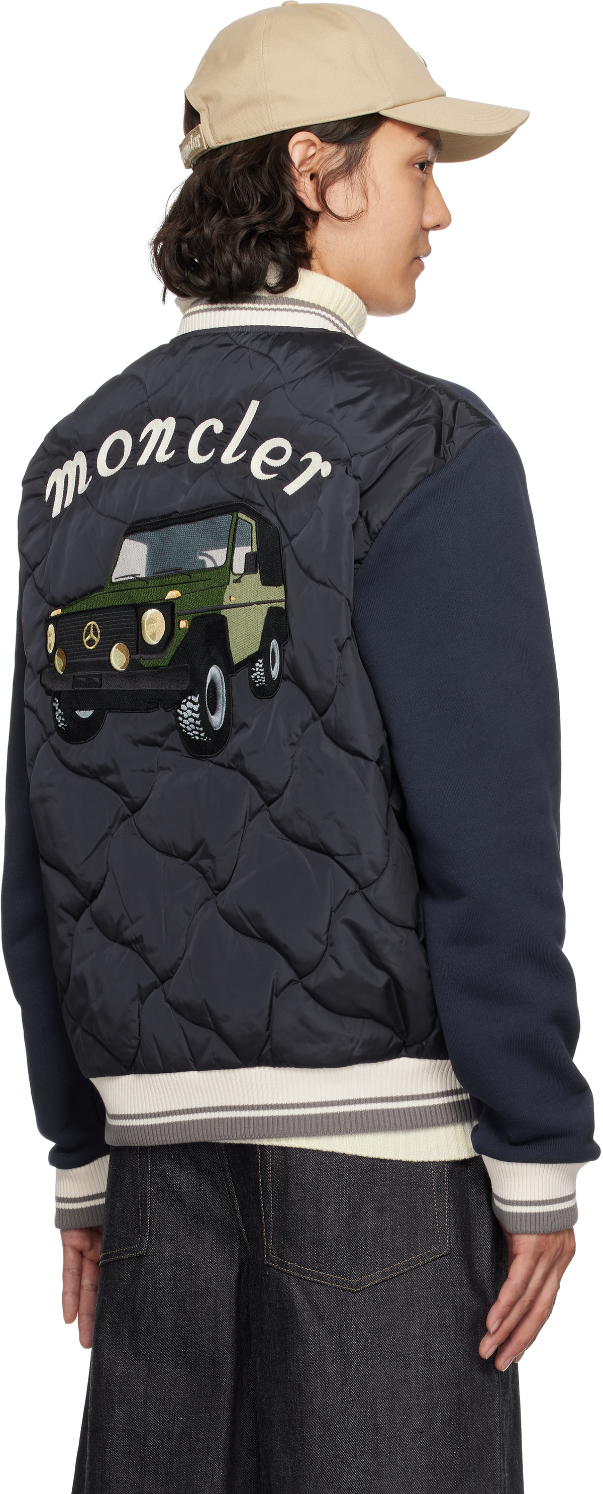 MONCLER Genius Mercedes Benz by NIGO キルティングスウェット Moncler Genius Mercedes-Benz by NIGO Navy Sweatshirt
