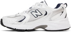 New Balance White & Navy 530 Sneakers