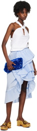 Dries Van Noten Blue Pleated Midi Skirt