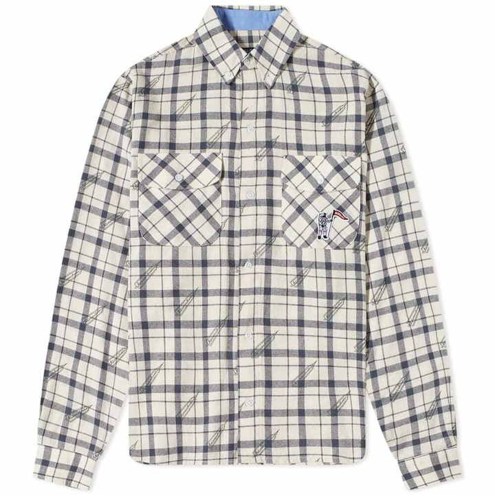 Photo: Billionaire Boys Club Men's Check Overshirt in Off White