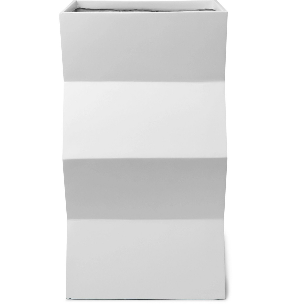 Pieces - Zig-Zag Fiberglass Planter - White