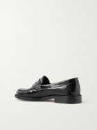 VINNY's - Yardee Polished-Leather Penny Loafers - Black