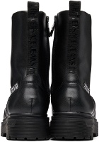 Versace Jeans Couture Black Leather Syrious Ankle Boots