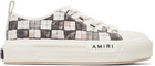 AMIRI White & Gray Checkered Court Low Sneakers