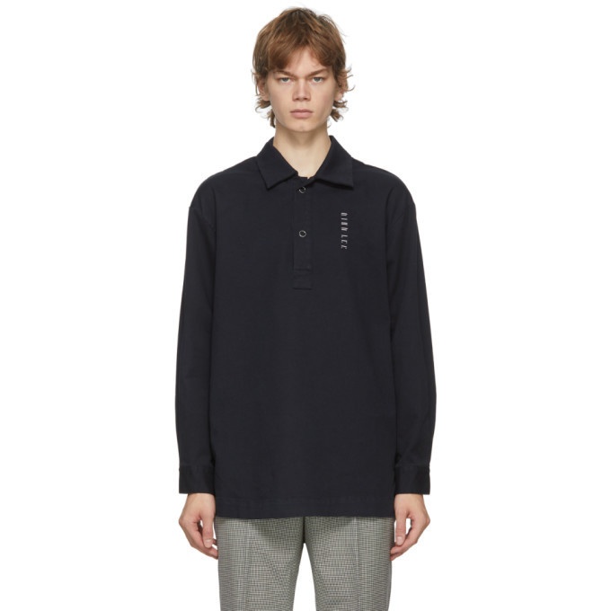 Photo: Dion Lee Navy Embroidered Logo Shirt