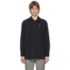 Dion Lee Navy Embroidered Logo Shirt