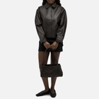 ST. Agni Women's Cocoon Leather Jacket in Chocolate