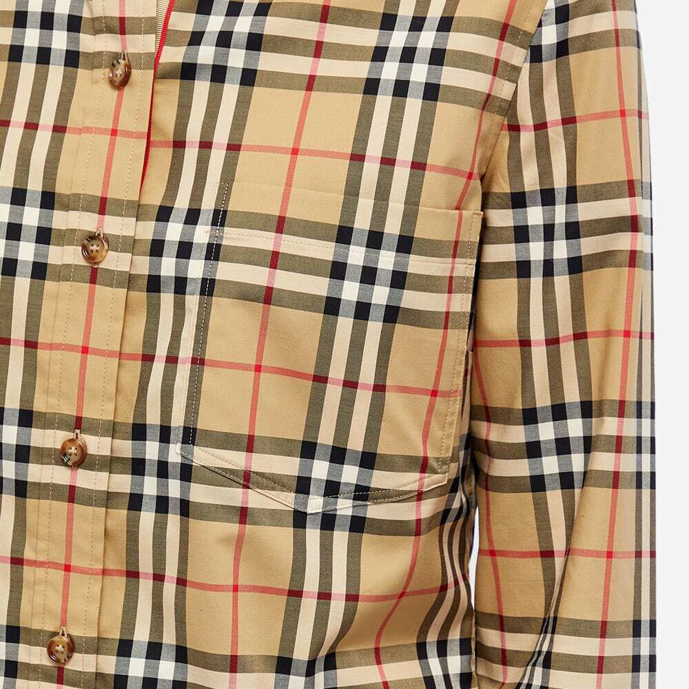 Burberry Women's Lapwing Checked Stretch Poplin Shirt
