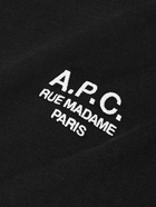 A.P.C. - Raymond Logo-Embroidered Cotton-Jersey T-Shirt - Black