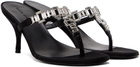 Magda Butrym Black Crystal Thong Heeled Sandals