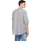 Isabel Marant Grey Striped Jarlow Short Sleeve Shirt