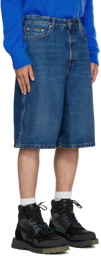 Off-White Blue Zip Denim Shorts