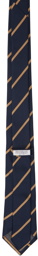 Brunello Cucinelli Navy & Tan Stripe Tie