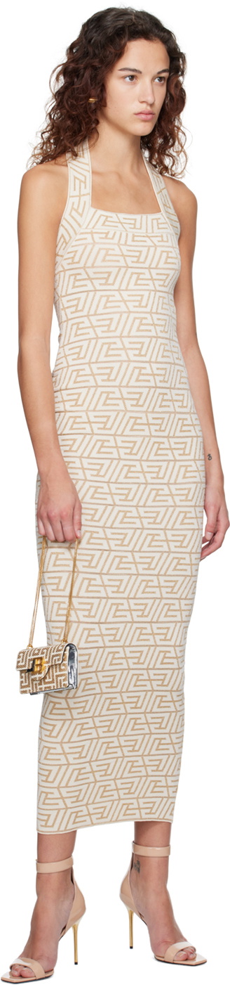 Monogram Maxi Dress - Tan