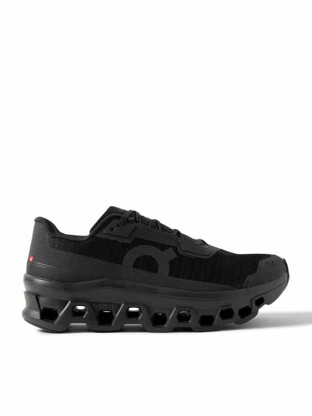 Photo: ON - Cloudmonster Void Rubber-Trimmed Mesh Running Sneakers - Black