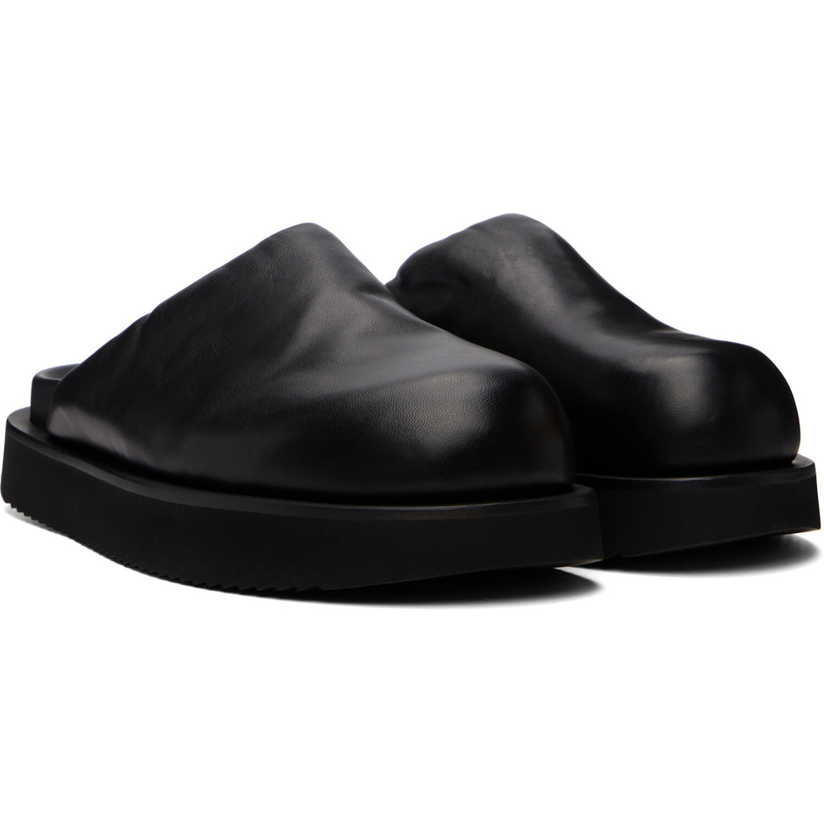 Rick Owens Black Tower Padded Platform Slides