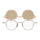 Thom Browne Gold and Silver TBS812 Flip-Up Sunglasses