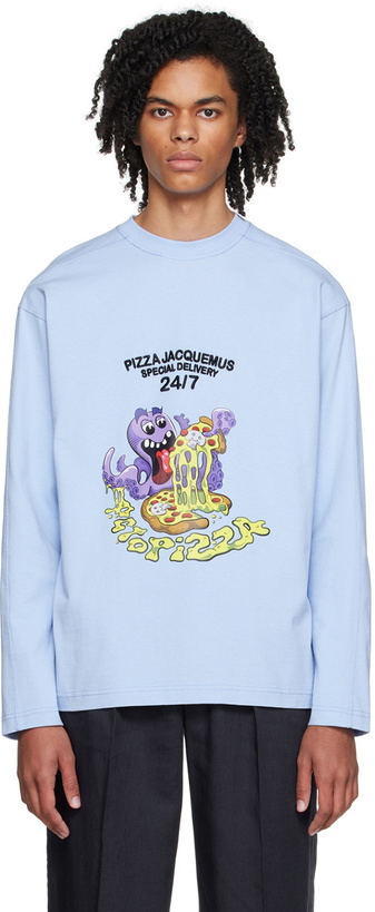 Photo: Jacquemus Blue Le Papier 'Le T-Shirt Ocotopizza' Long Sleeve T-Shirt