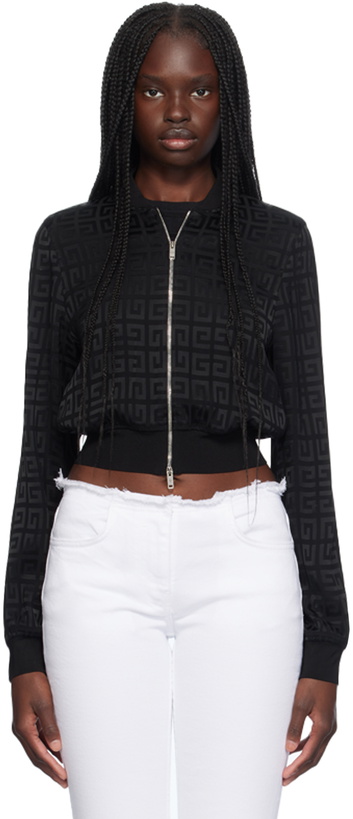 Photo: Givenchy Black Jacquard Logo Bomber Jacket
