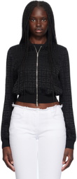 Givenchy Black Jacquard Logo Bomber Jacket