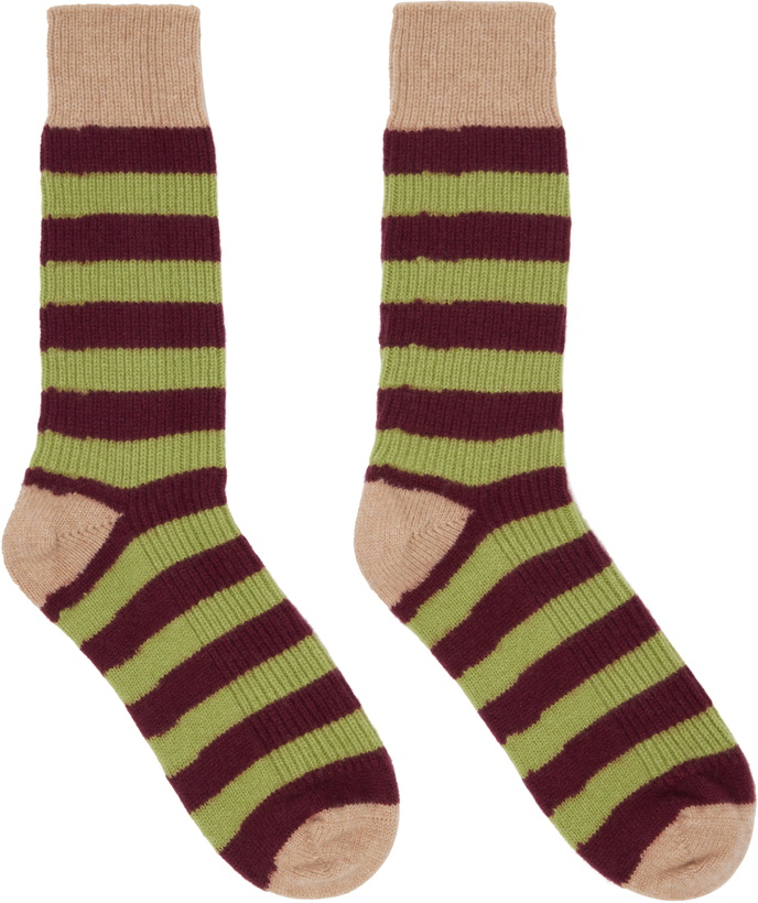 Photo: Guest in Residence Green & Pink 'The Soft' Socks