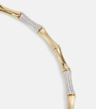 Rainbow K Bamboo 14kt gold necklace with diamonds