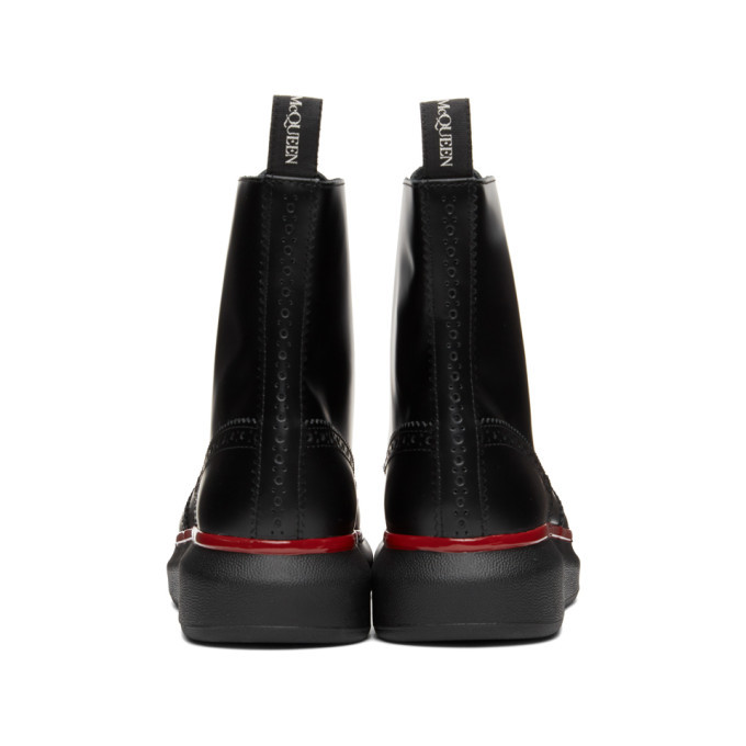Alexander McQueen Black Hybrid Brogue Boots Alexander McQueen display picture 1