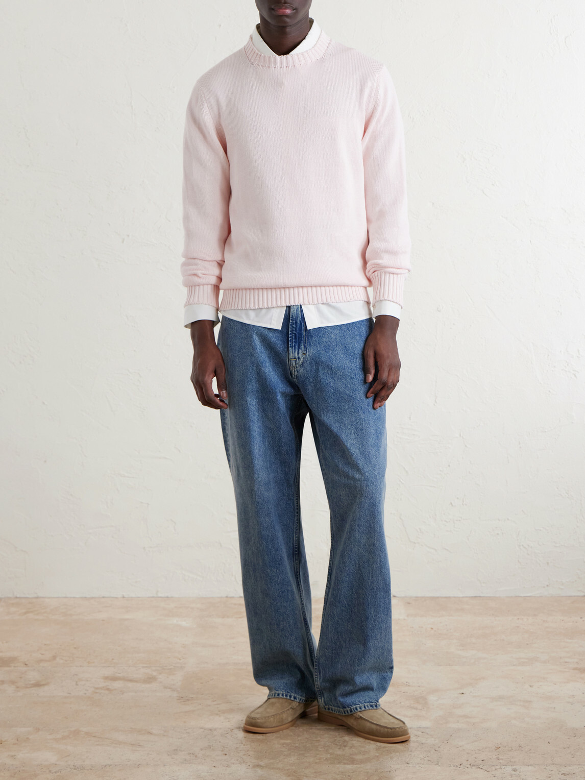 William Lockie - Knitted Cotton Sweater - Pink