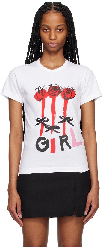 Photo: Comme des Garçons Girl White Flower T-Shirt