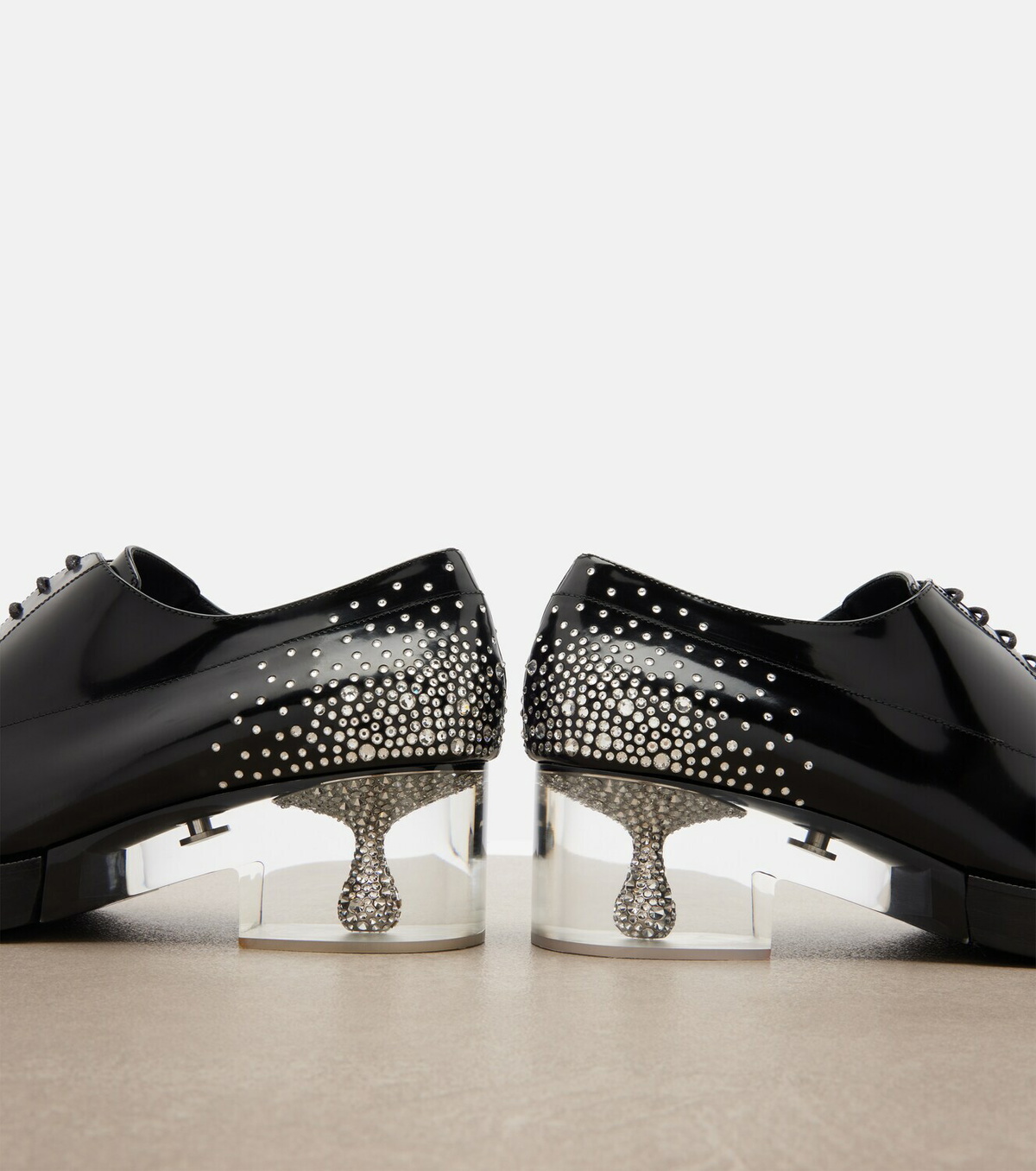 Noir Kei Ninomiya x Jimmy Choo crystal-embellished leather derby shoes