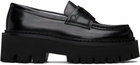 Moschino Black Question Stitch Loafers