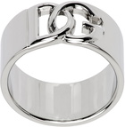 Dolce&Gabbana Silver 'DG' Logo Cutout Ring