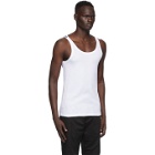 Dolce and Gabbana White Ribbed Tank Top