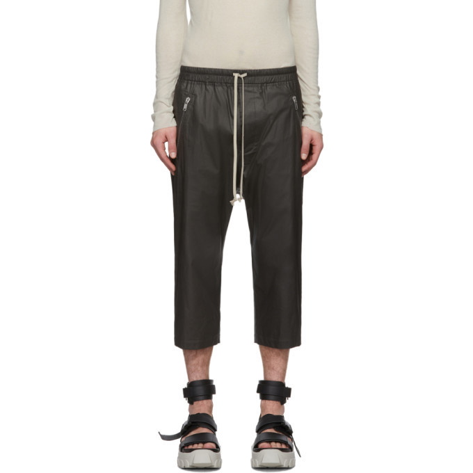 Rick Owens Grey Tecuatl Cropped Drawstring Trousers Rick Owens