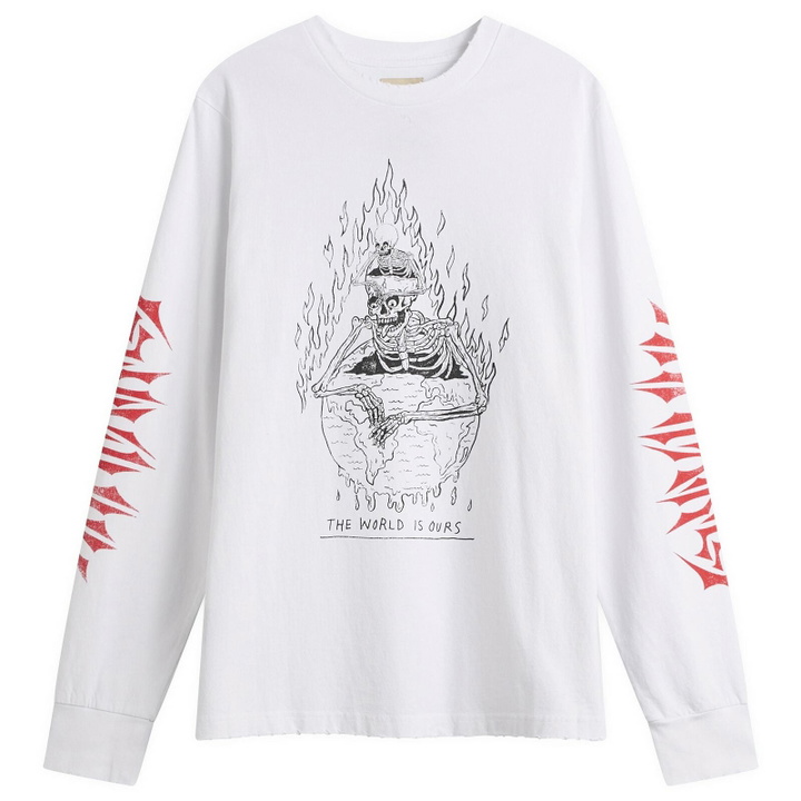 Photo: Gallery Dept Men's . The World Is Ours Long Sleeve T-Shirt in Clean White