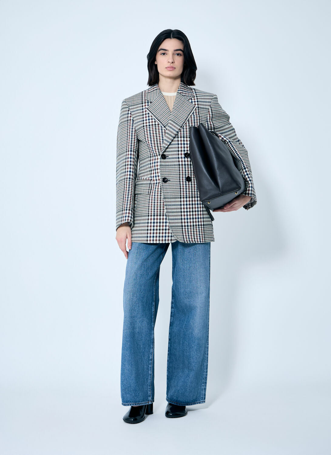 Bottega Veneta Structured Check-Cotton Blazer