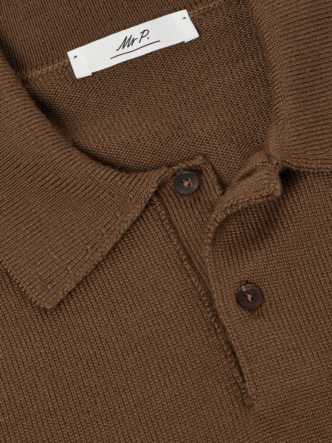 Mr P. - Merino Wool Polo Shirt - Brown