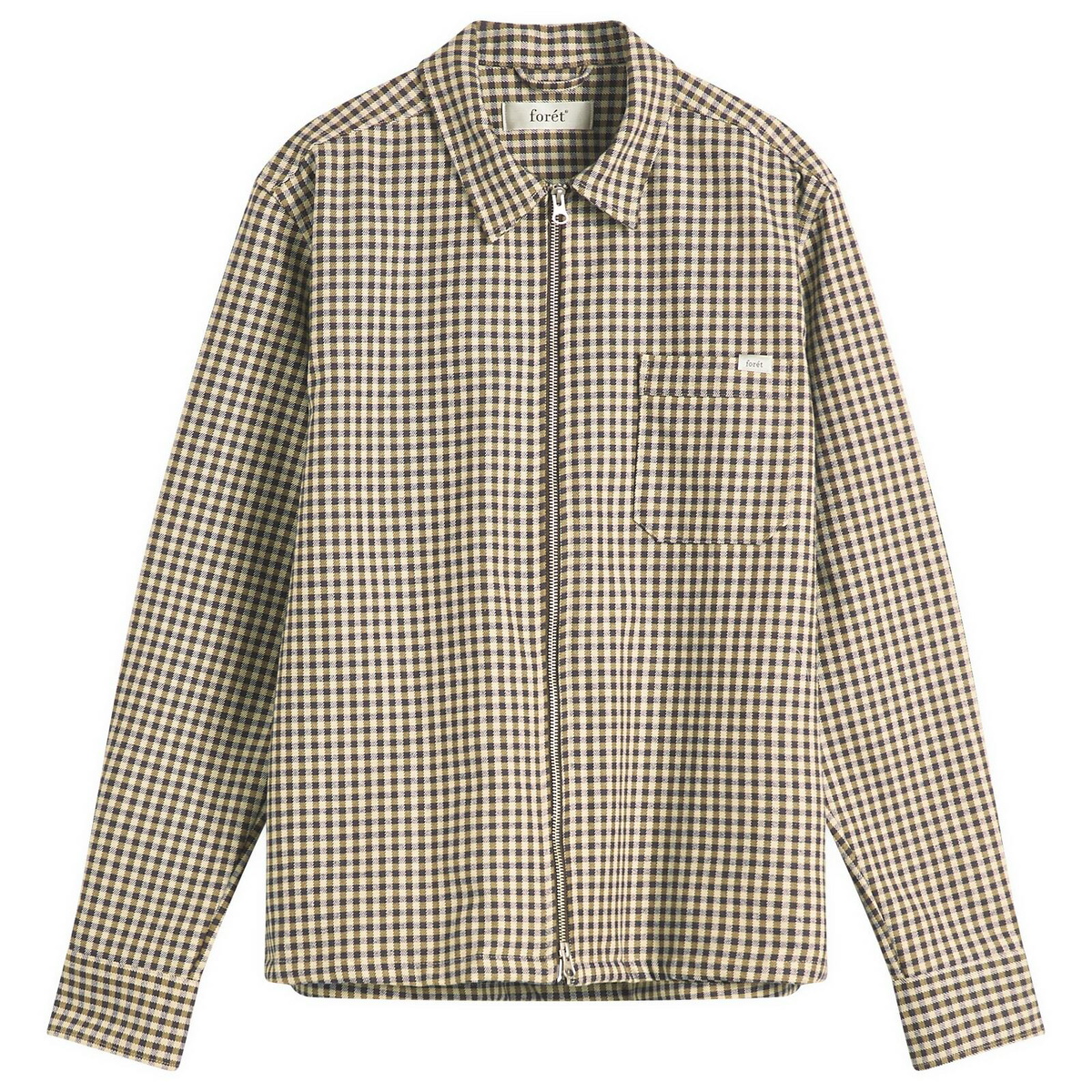 Foret Men's Cabin Zip Shirt Jacket in Brown Check
