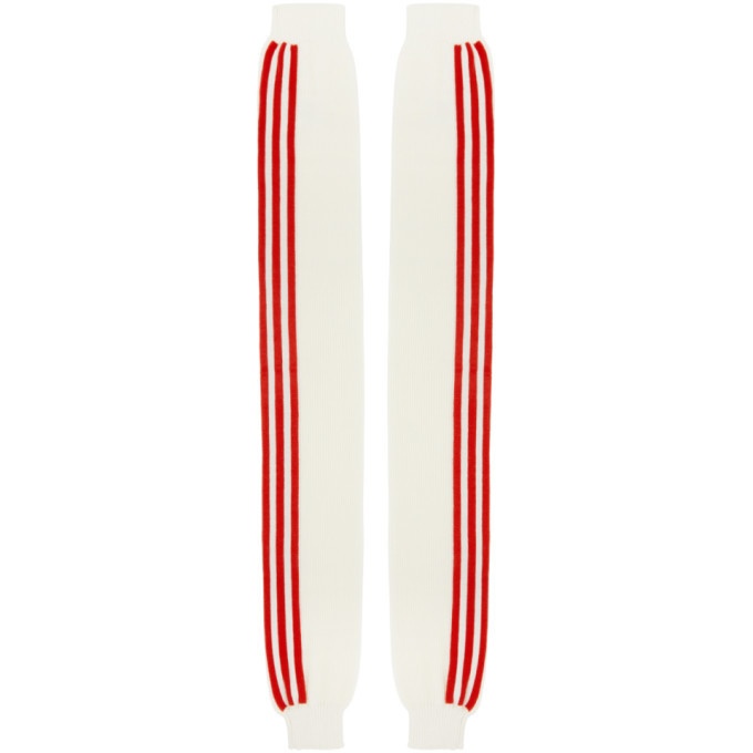 Photo: adidas LOTTA VOLKOVA White and Red 3-Stripes Leg Warmers