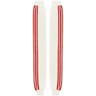 adidas LOTTA VOLKOVA White and Red 3-Stripes Leg Warmers
